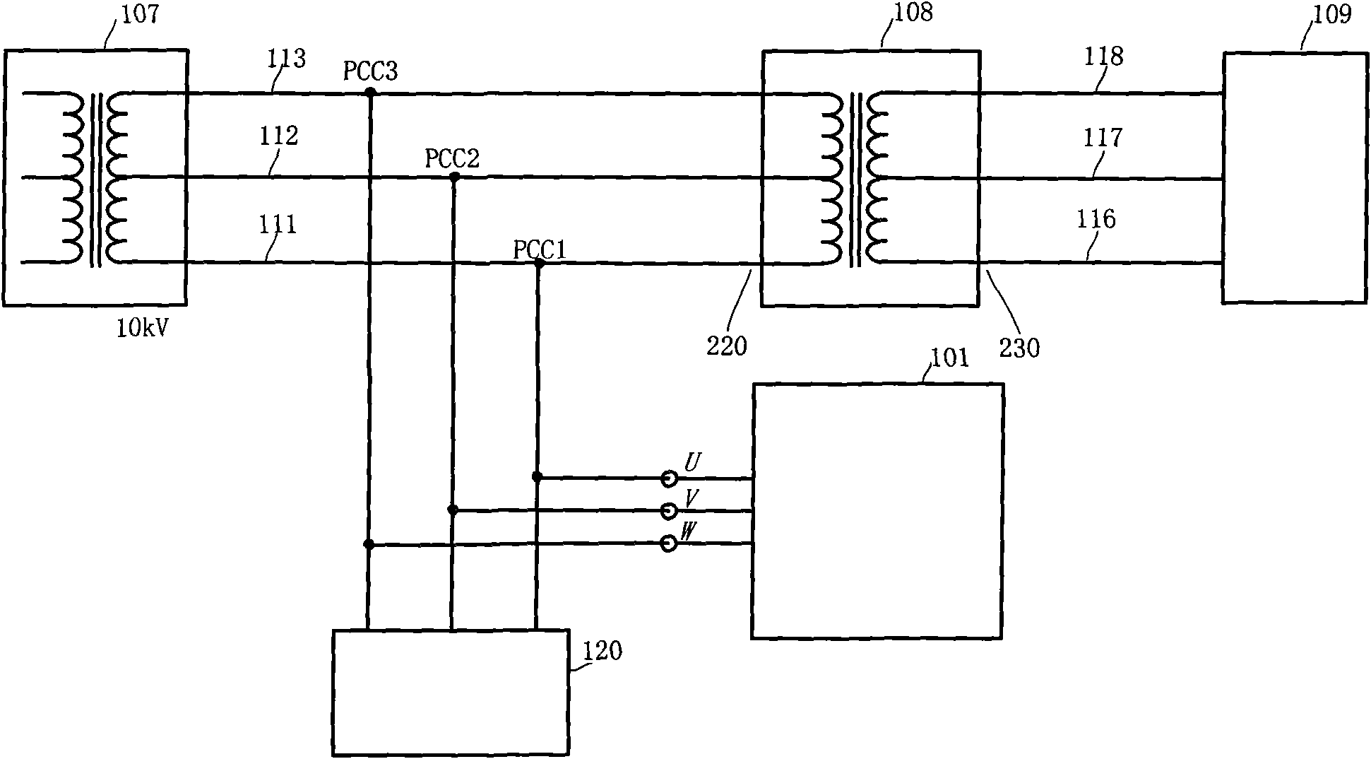 Balancing power distribution system of 10kV and below power distribution network