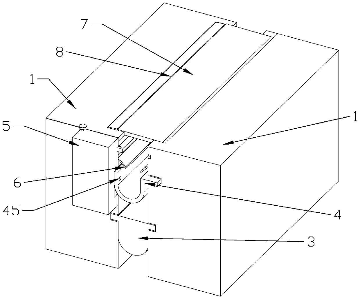 Water-proof structure for civil engineering expansion joint