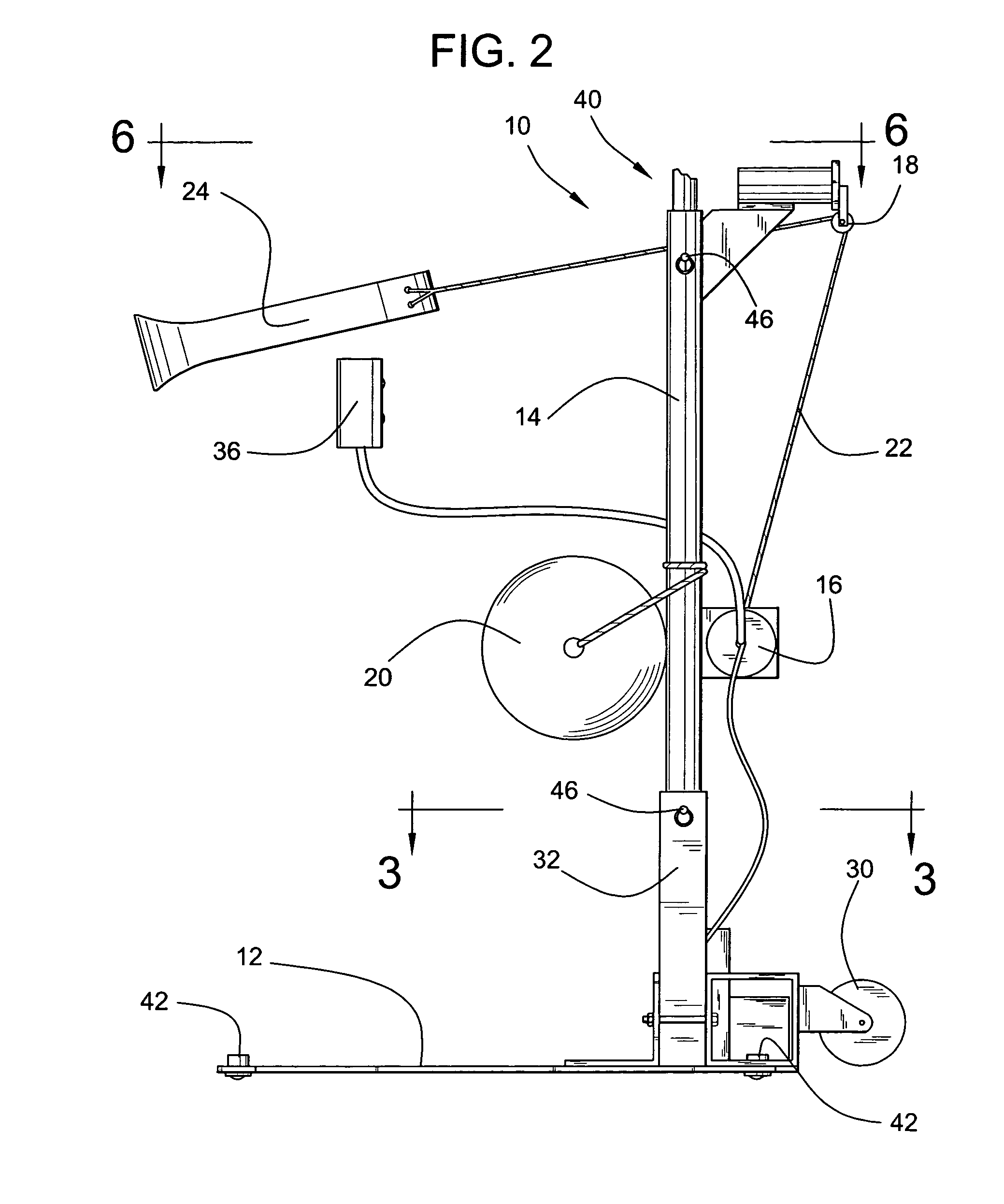 Standing frame with lift, support and transport of user