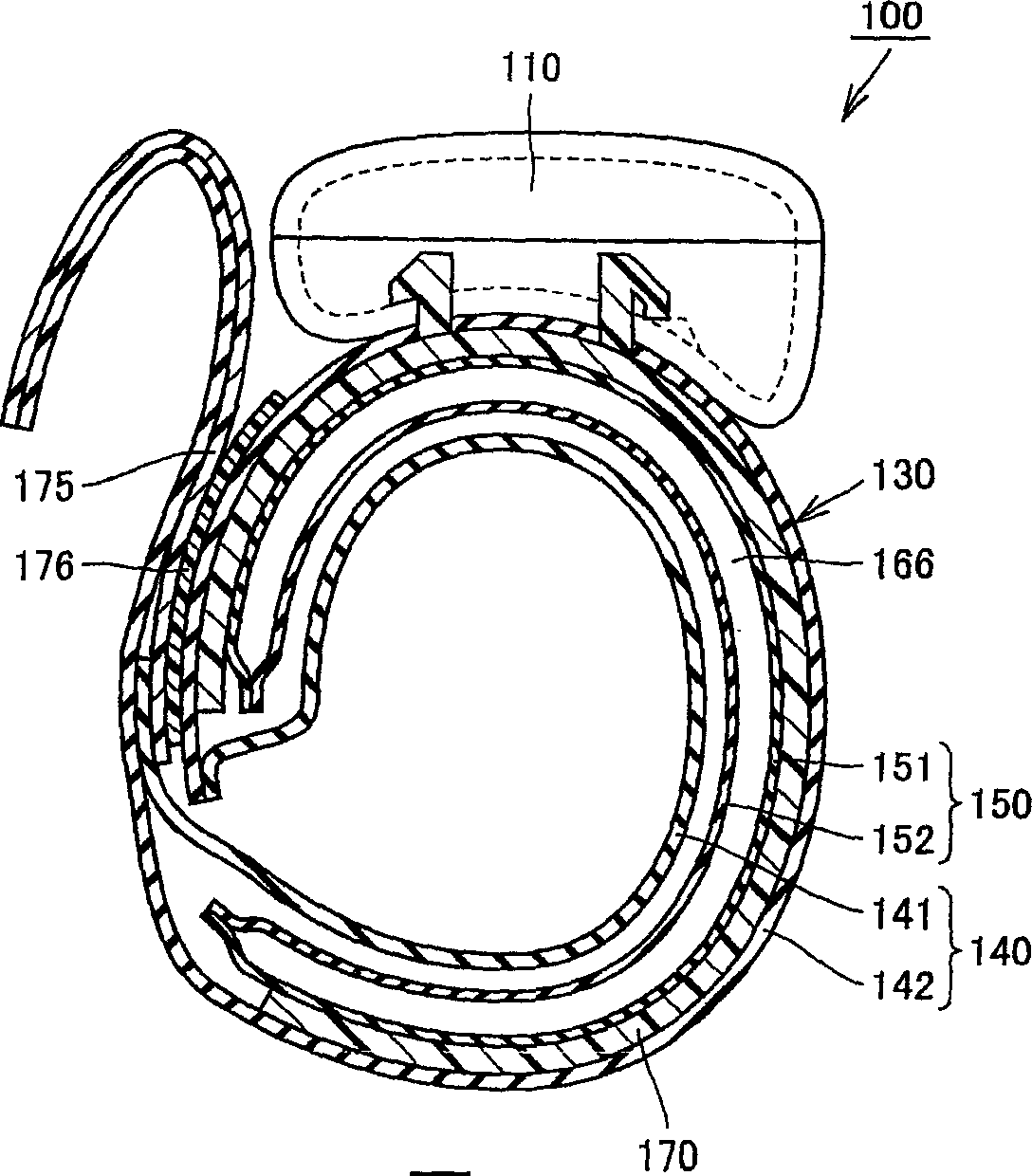 Cuff for blood pressure monitor, and blood pressure monitor having the same