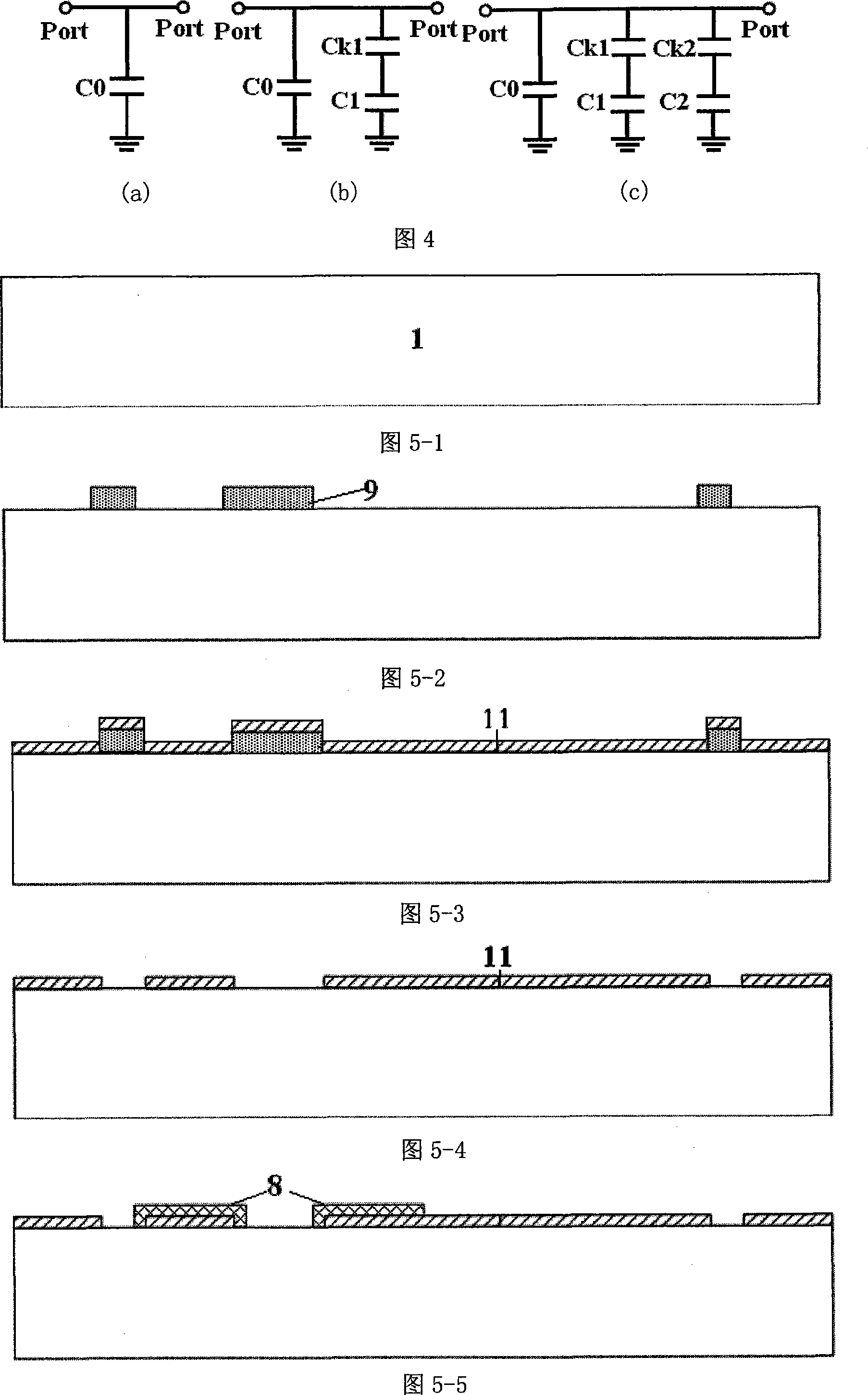 Variable intercrossed capacitance network based on micro mechanical capacitance serial switch and its making method