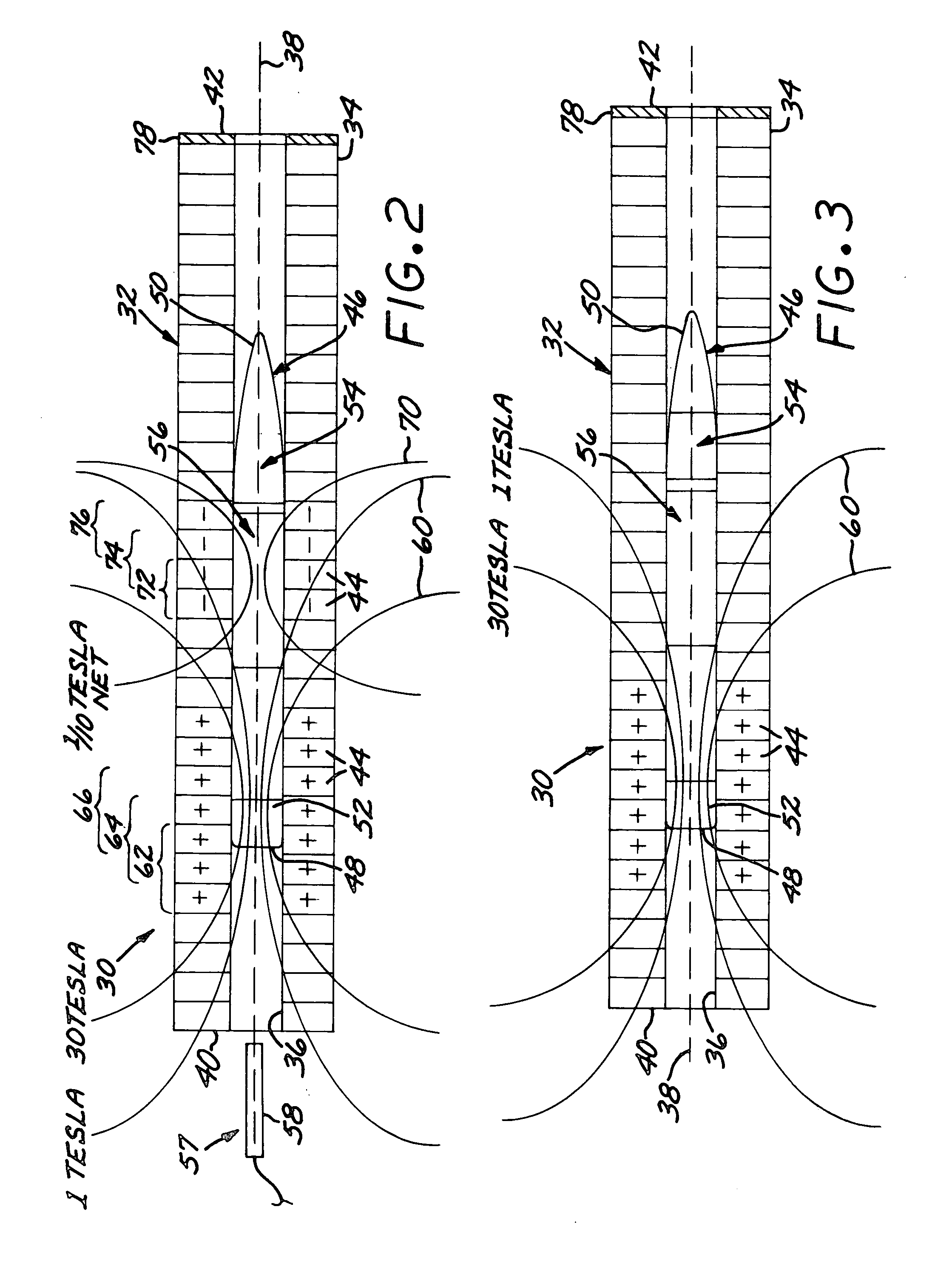 Magnetic field protection for the projectile of an electromagnetic coil gun system