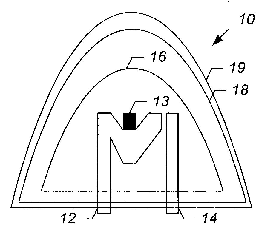 Light-emitting devices having multiple encapsulation layers with at least one of the encapsulation layers including nanoparticles and methods of forming the same