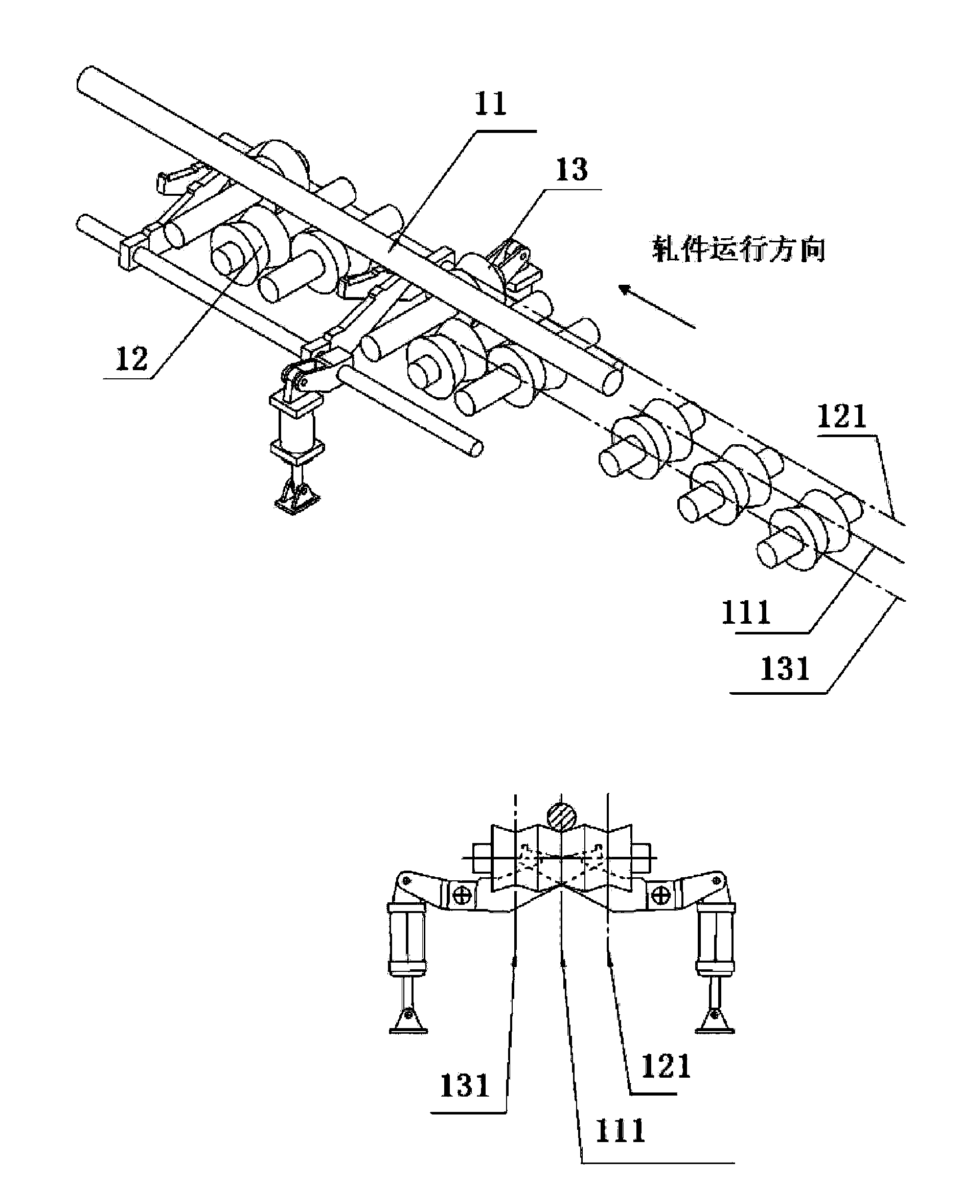 High-speed wire double production line swinging wire separation device