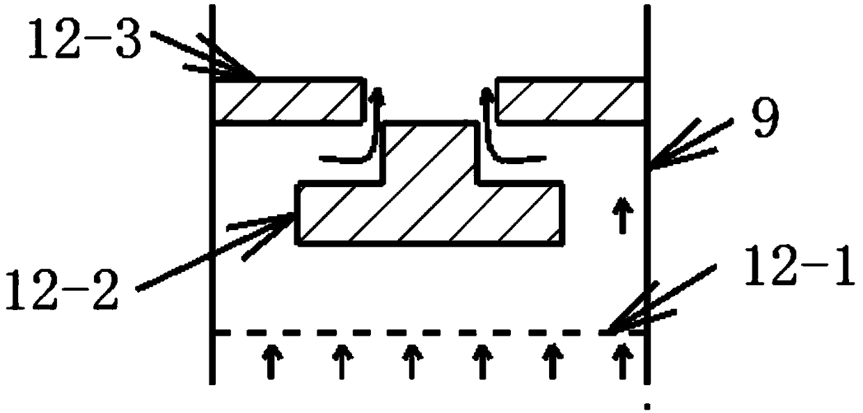 A high-gravity intermittent gas decontamination device