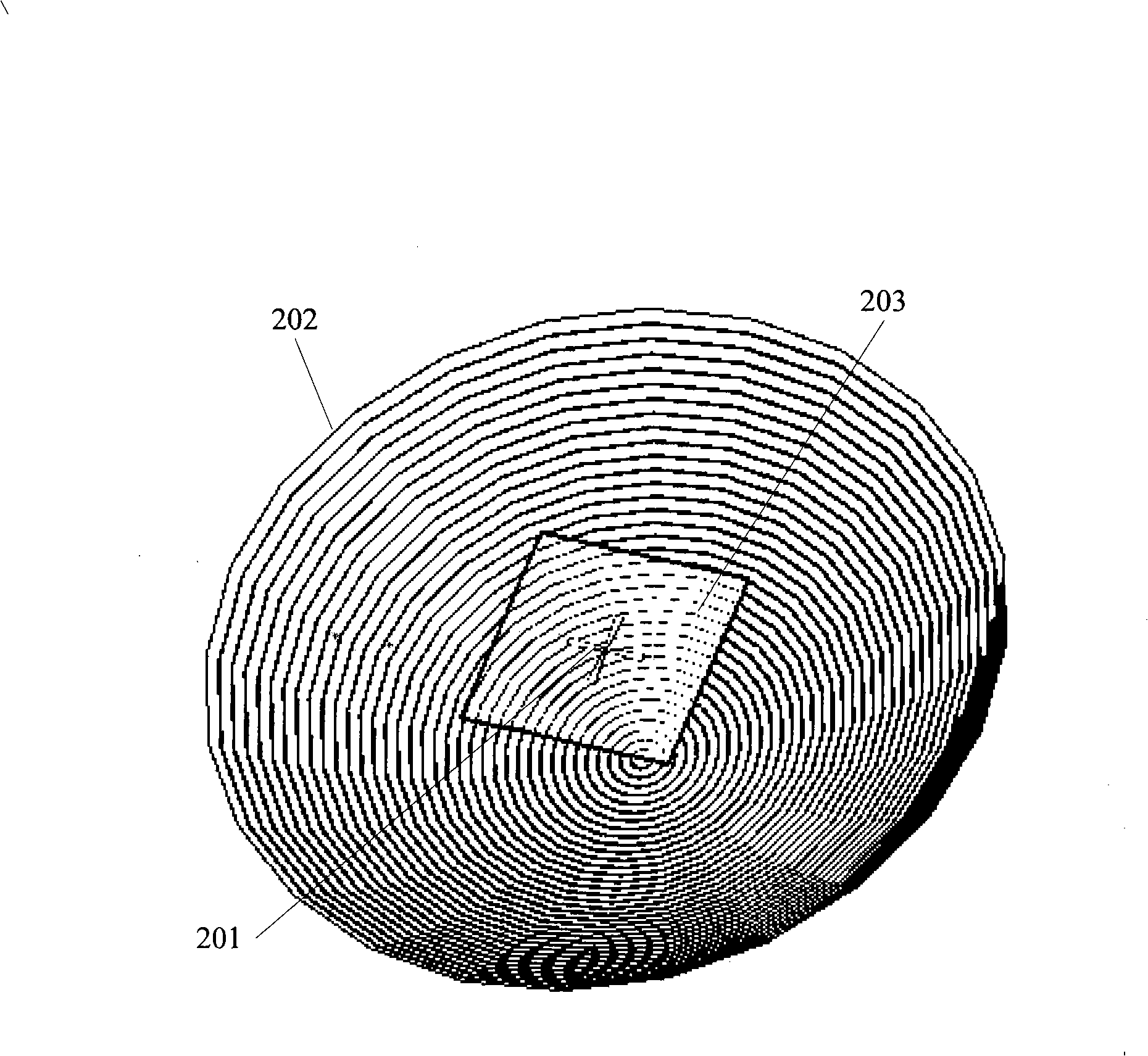 Spherical surface multi-layer film polarization compensating device based on crossing bipole reflection surface antenna