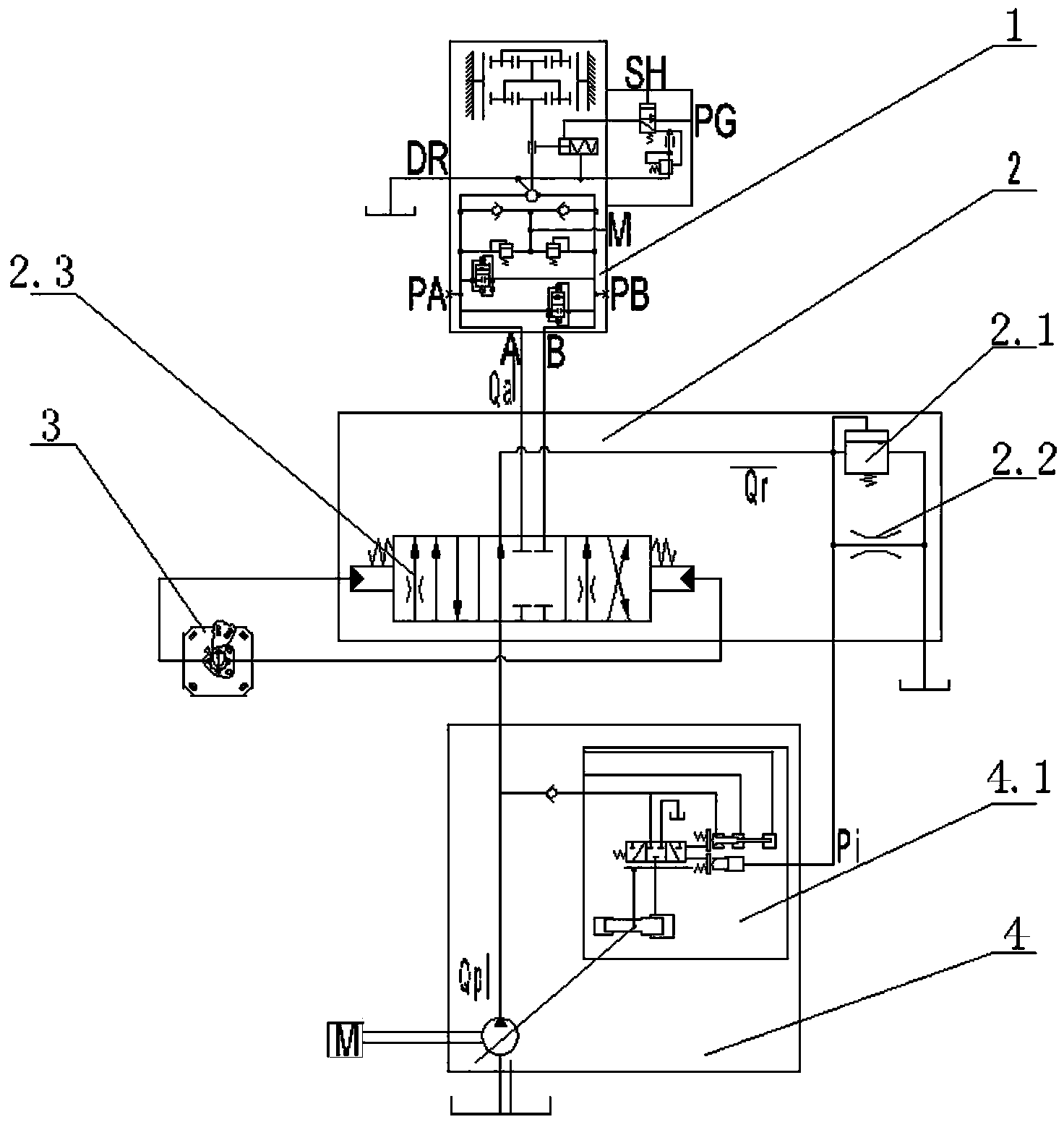 Rotation controlling hydraulic circuit system for rotary drilling rig