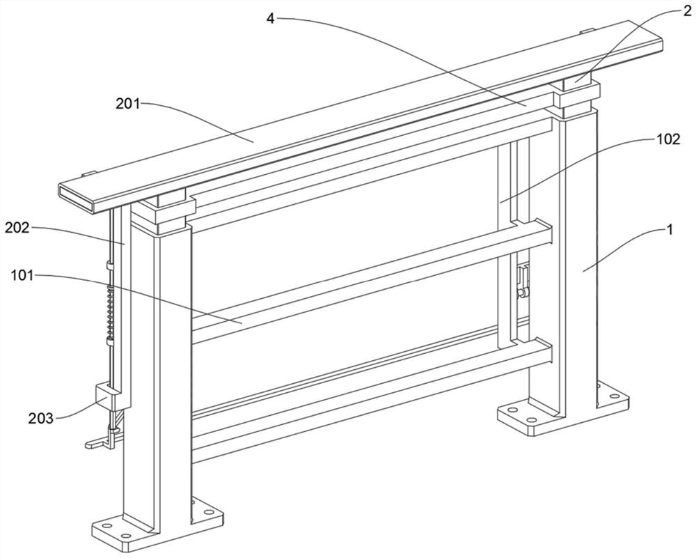 Telescopic device of building highway bridge guardrail