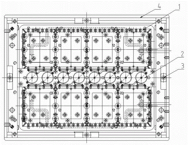 Planar array paster-type low-energy-consumption environment-friendly high-precision packaging mould for integrated circuit