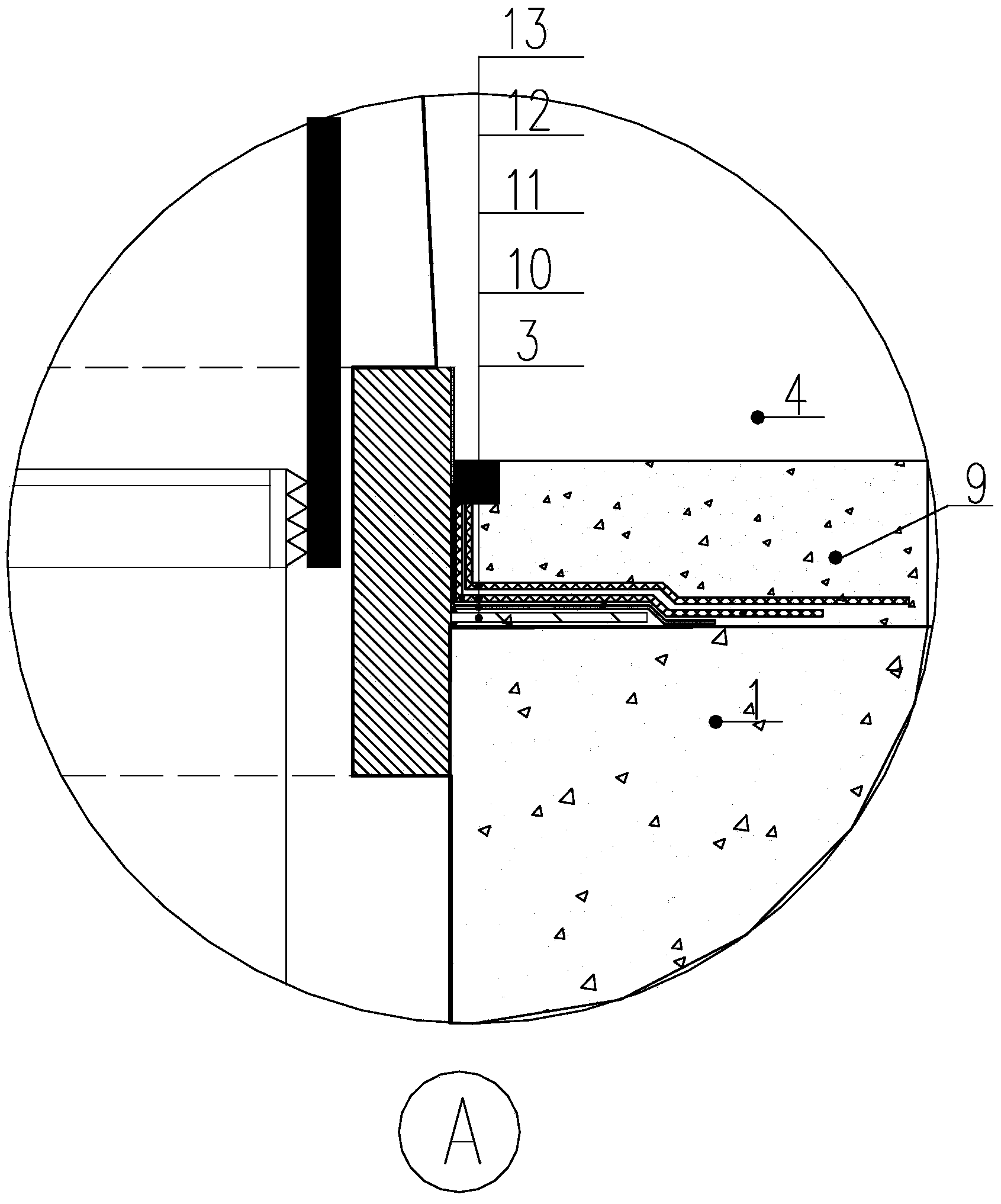 Waterproof construction method of pile head of anchor rod static pressure pile