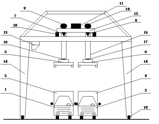 Positioning method of twin-lift spreader bridge crane based on image sensor