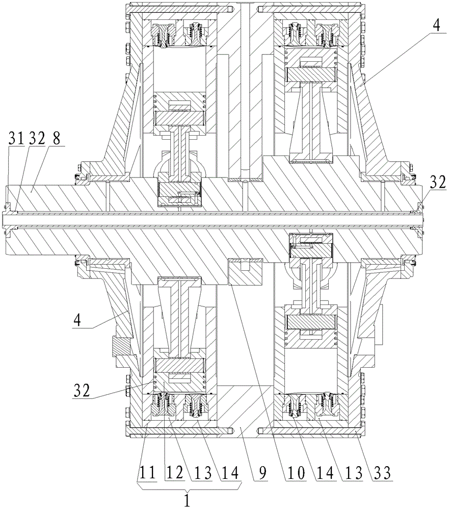 Speed increasing device and wind generating set