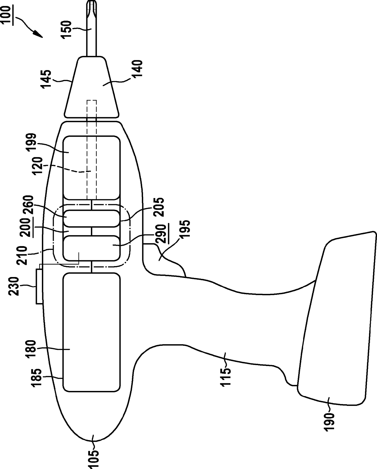 Hand-power tool with a reduction gear