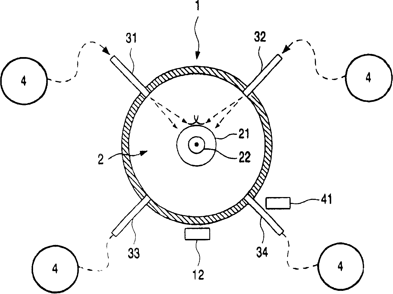 Discharge lamp having cooling means