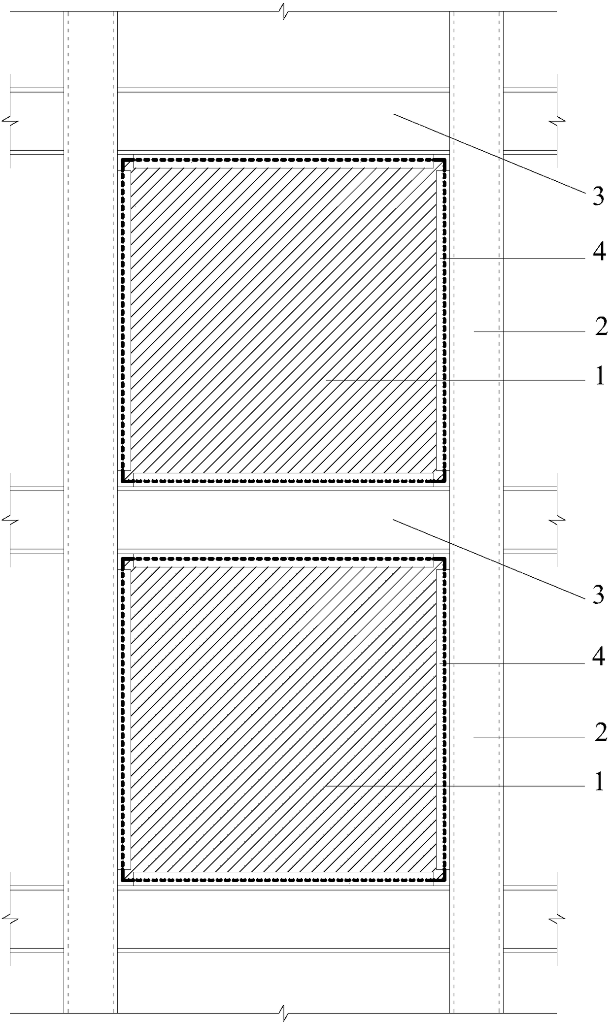 Manufacture method of energy-dissipating shear wall system of steel plate with weakened strength by heat treatment