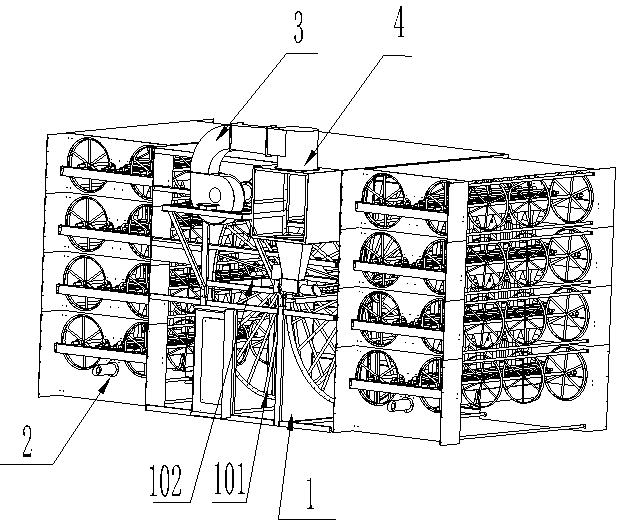 Disc rotary-net dust removing machine