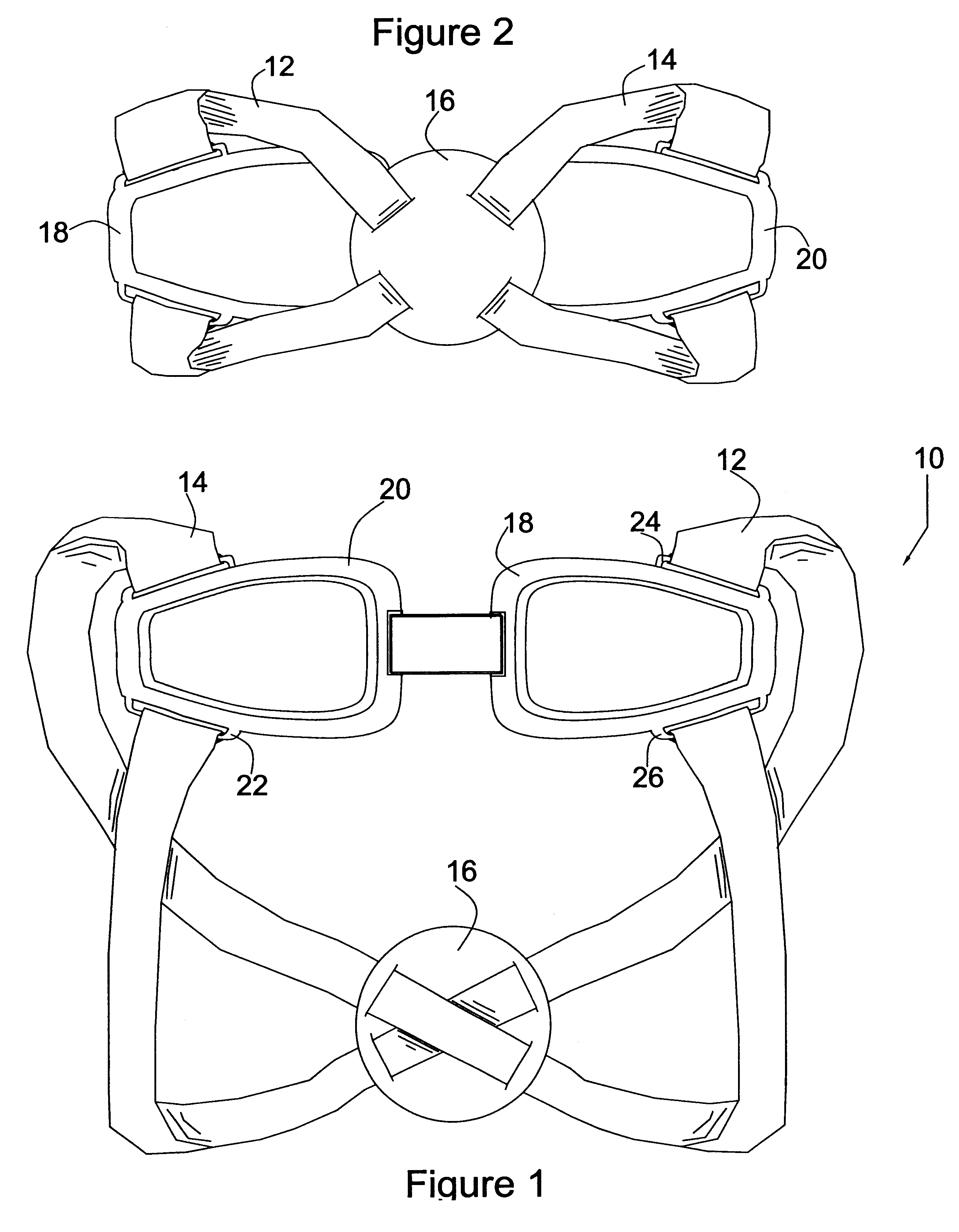 Goggles and strap combination