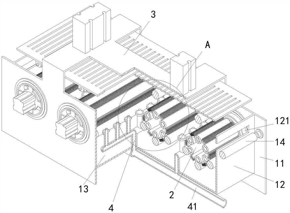 Glass fiber filament preparation aftertreatment system