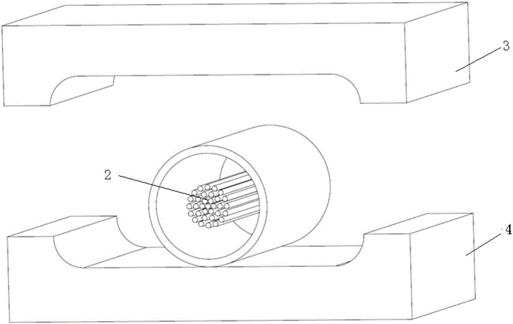 Fiber bundle capillary core flat heat pipe and preparation method thereof