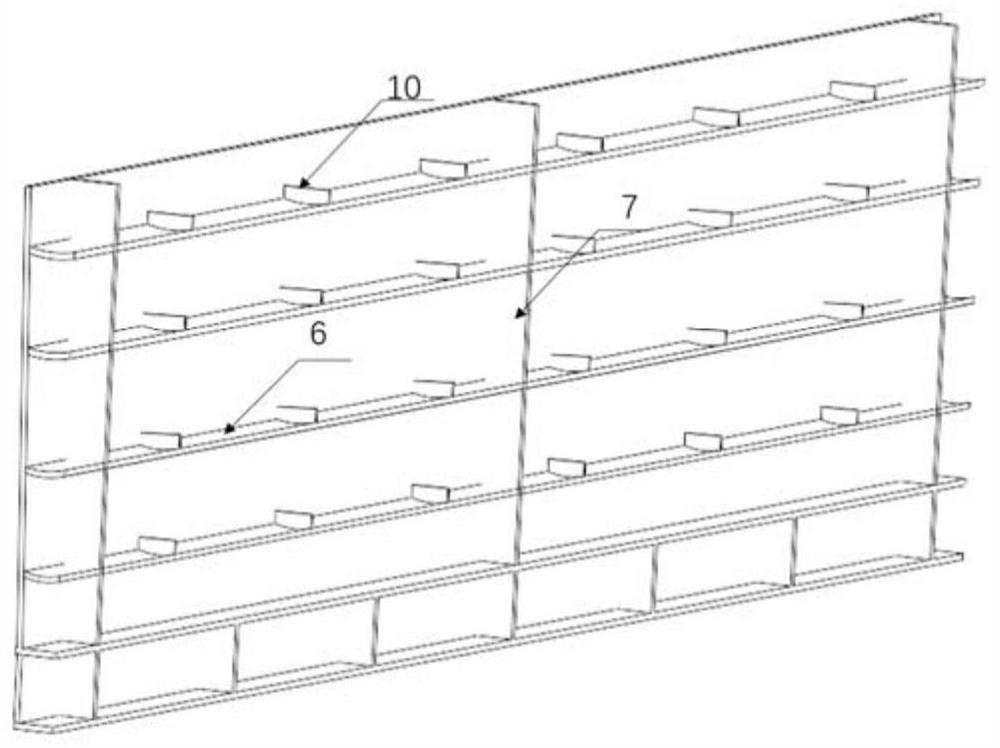 Transverse arc-shaped bulkhead anti-explosion protection structure for broadside of ship