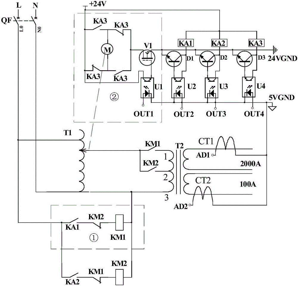 Detection test device for thermal overload relay characteristics and control method