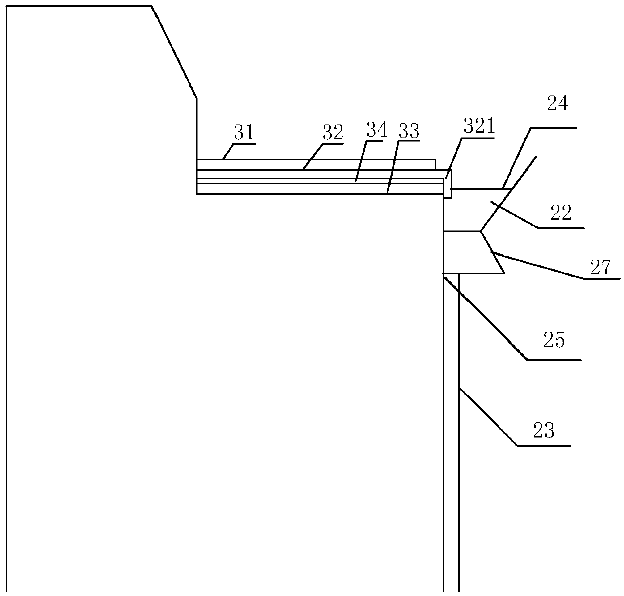 Flared roof rainwater flow guiding device with spliced waterproof cover