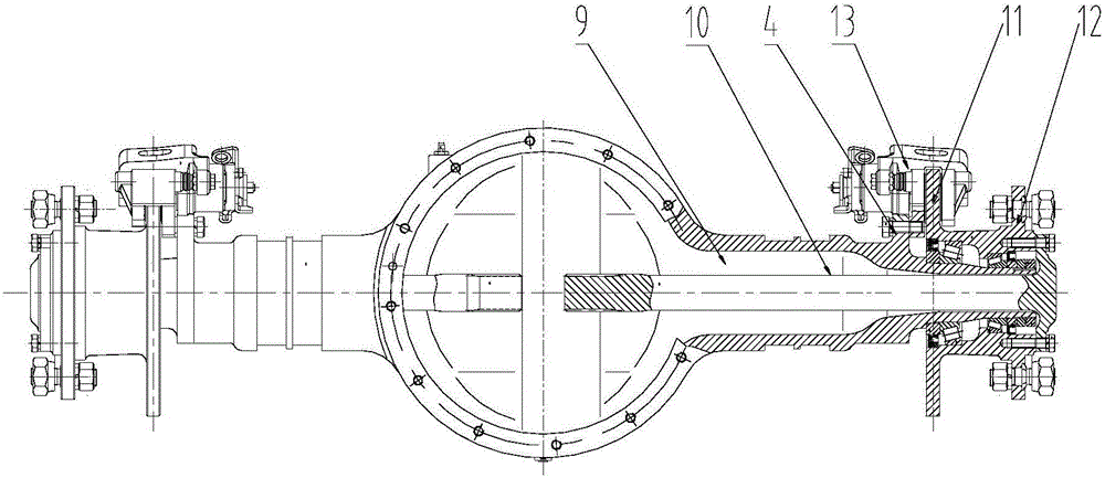 Forklift drive axle with disc brakes