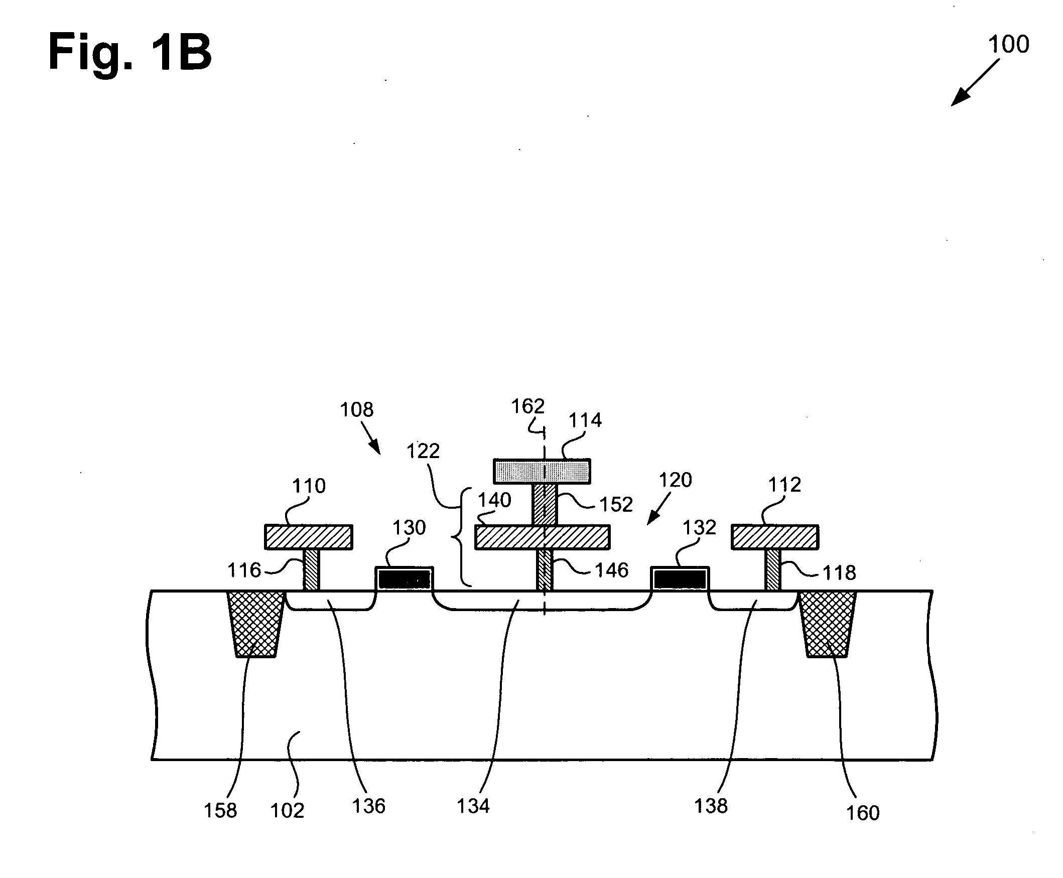 ESD protection structure using contact-via chains as ballast resistors