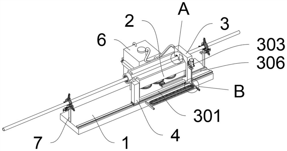 An environmentally friendly reciprocating paint spraying device for pipe fittings used in architectural decoration engineering