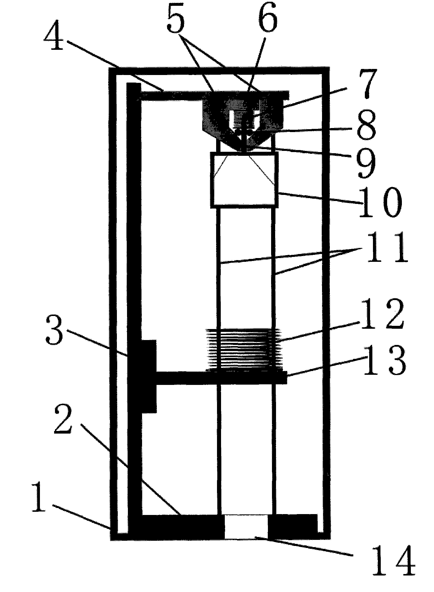 Device for releasing falling body prism of absolute gravimeter