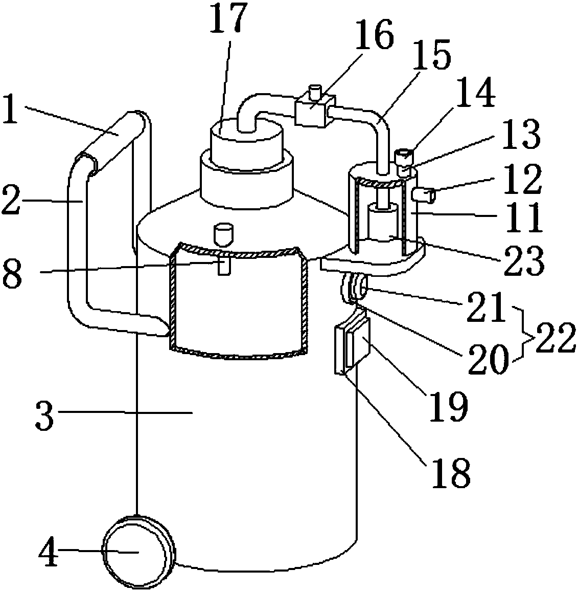 Oxygen humidification and storage tank used in pneumology department