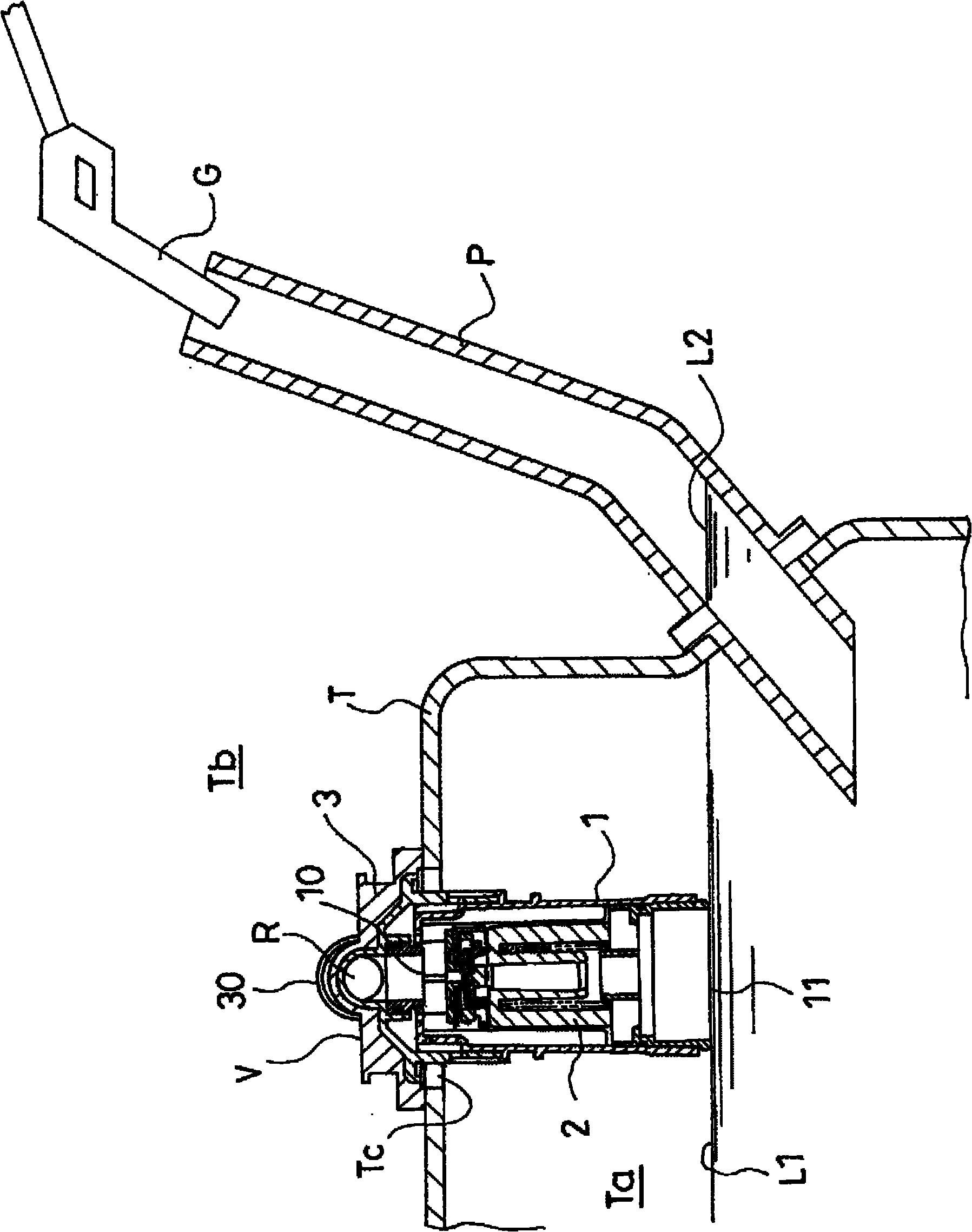 Valve device for fuel tank and over-supply prevention device for fuel tank