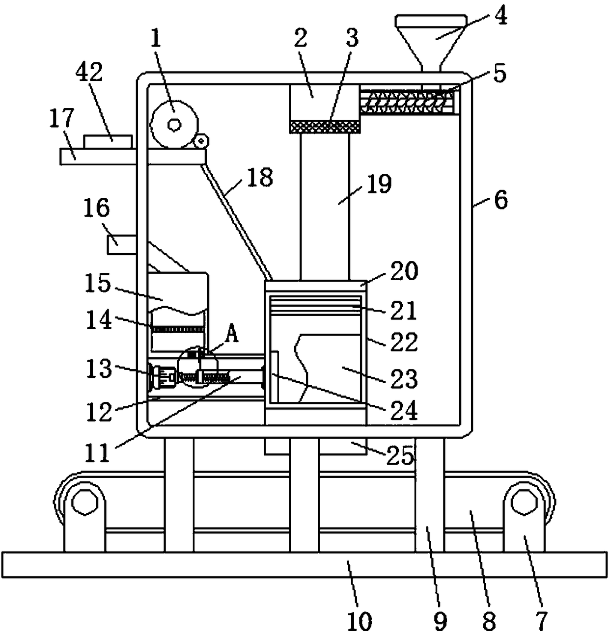 Activated-carbon V-type sound absorption cotton and production manufacturing equipment thereof