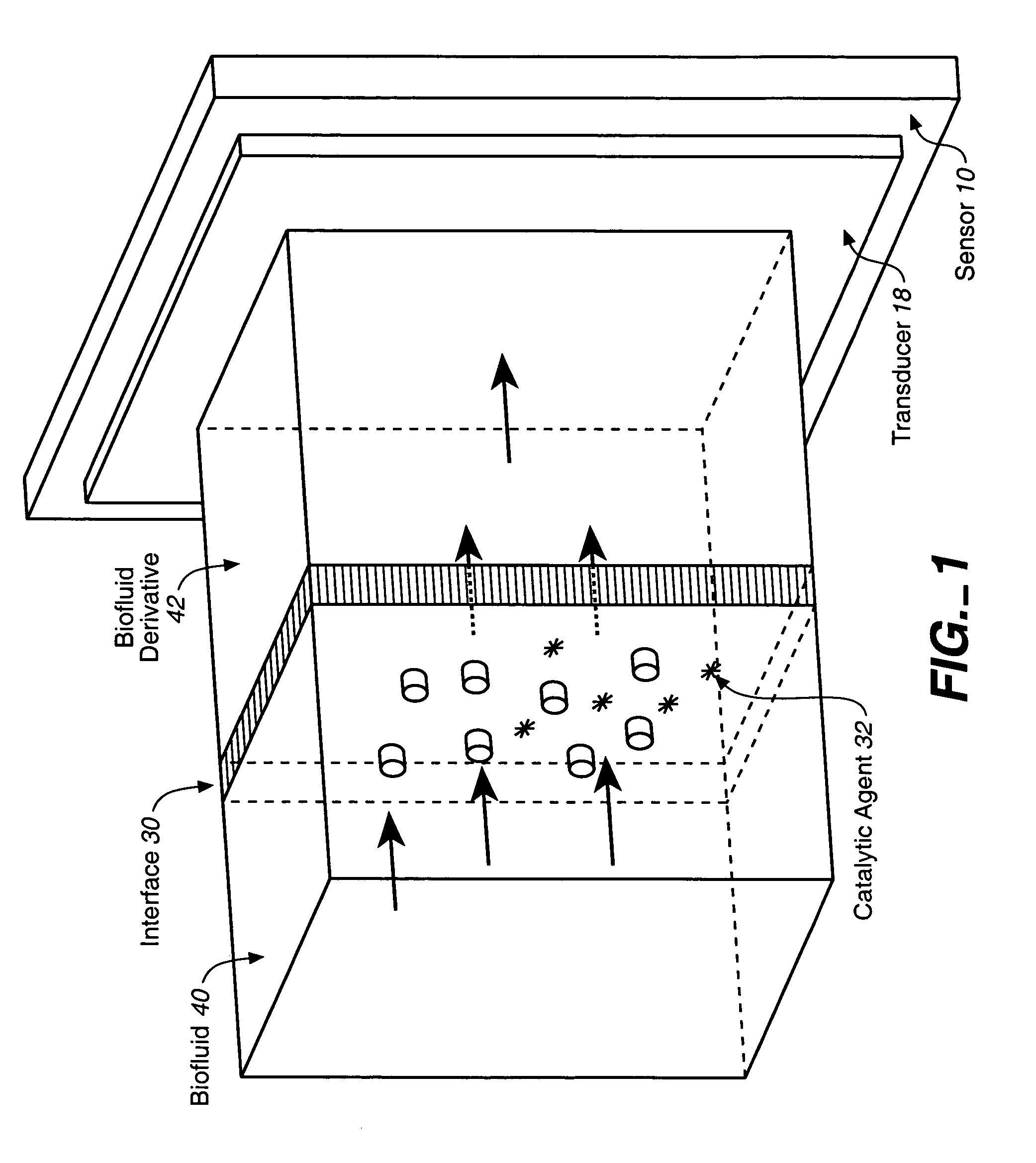 Analyte sensor, and associated system and method employing a catalytic agent