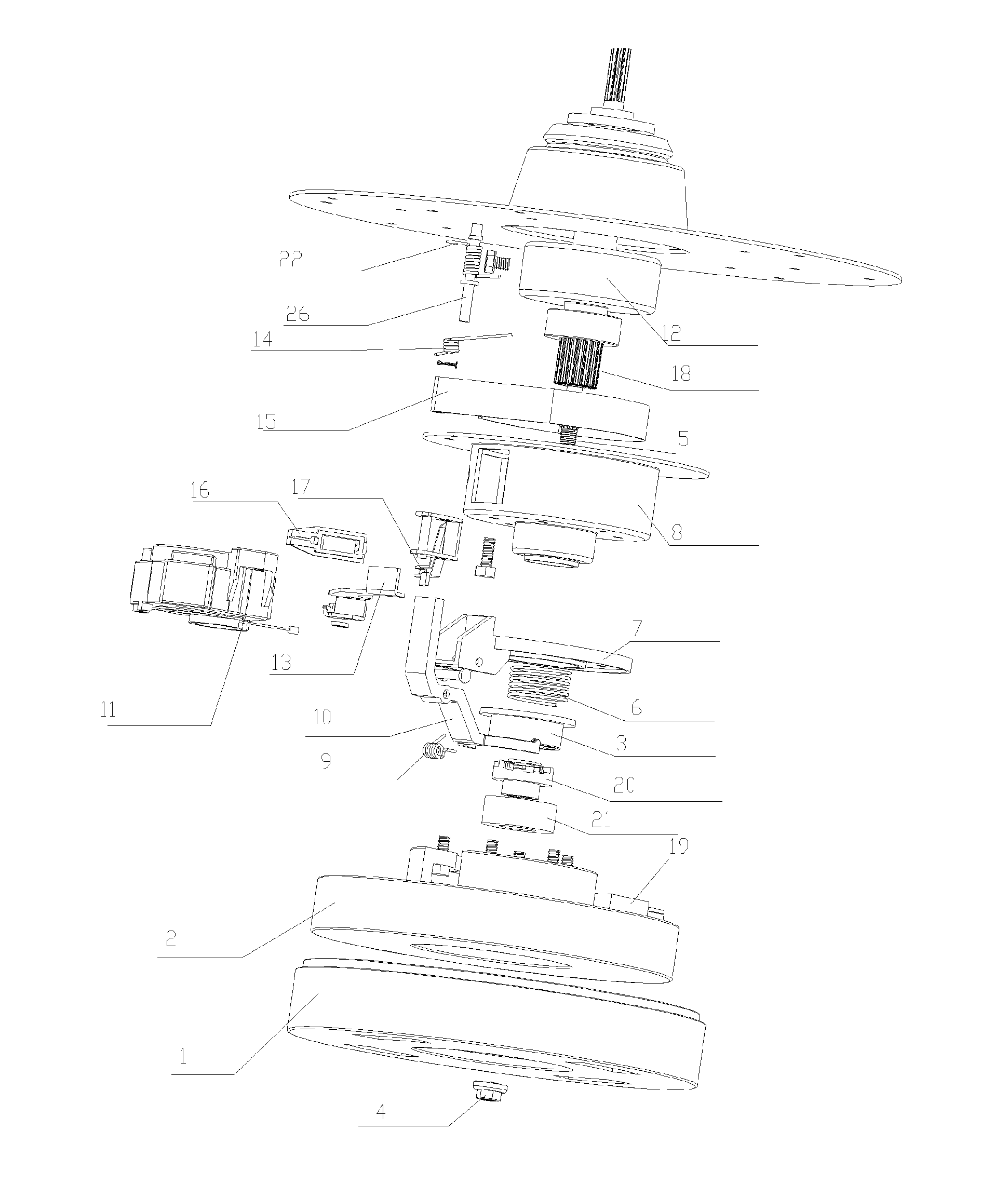 Frequency-variable hand rubbed-type motor speed reduction clutch apparatus, and washing machine