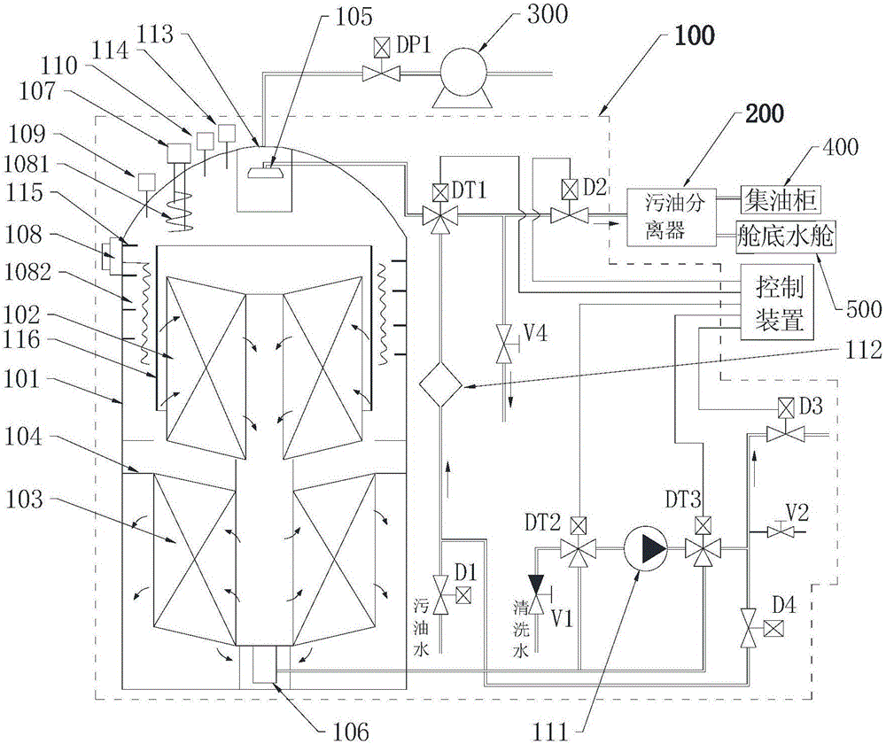 Oily water vacuum separation device