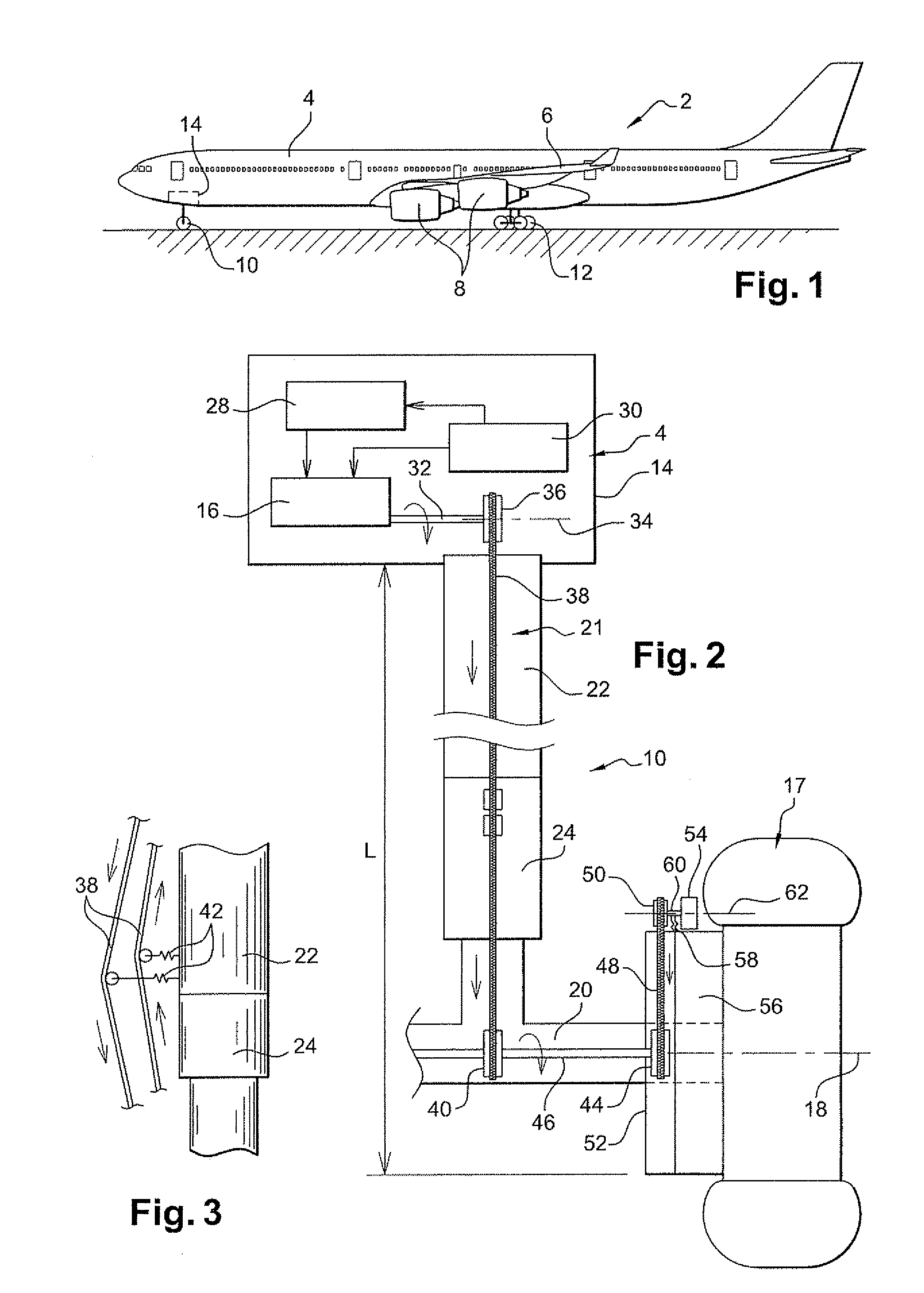 Aircraft undercarriage with motorization and transmission