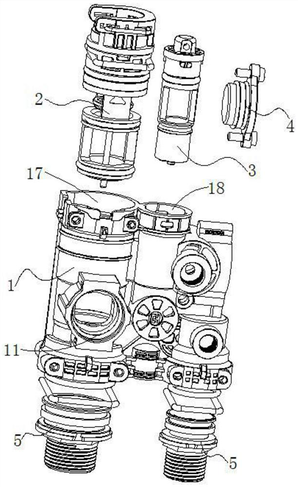 Self-locating high-sealing large-flow three-way valve