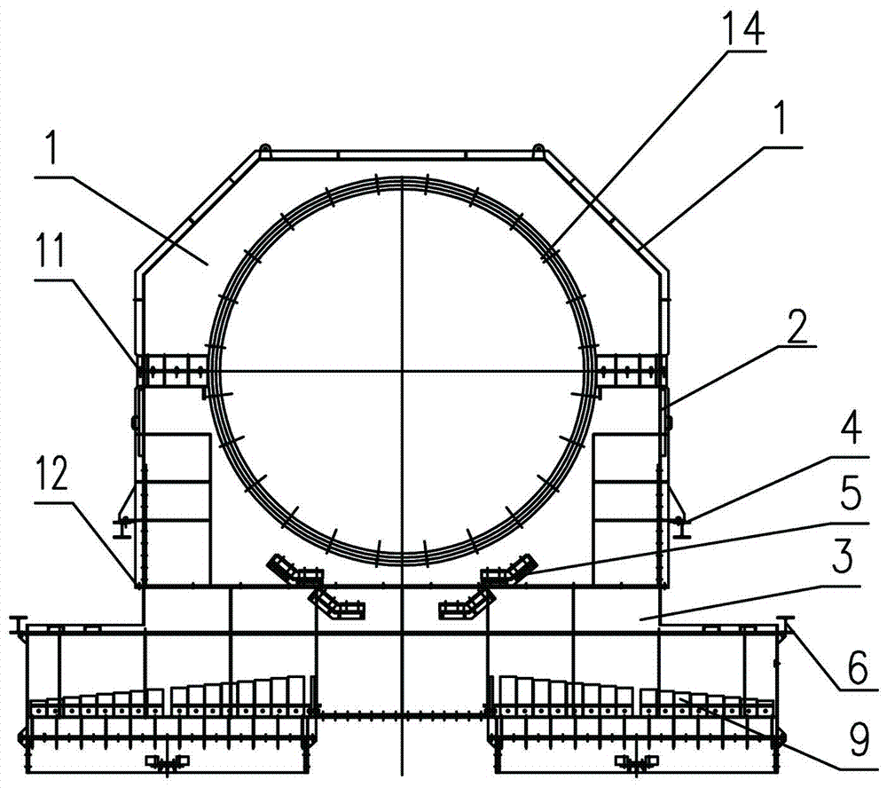 Autogenous mill/semi-autogenous mill discharging flow distribution device