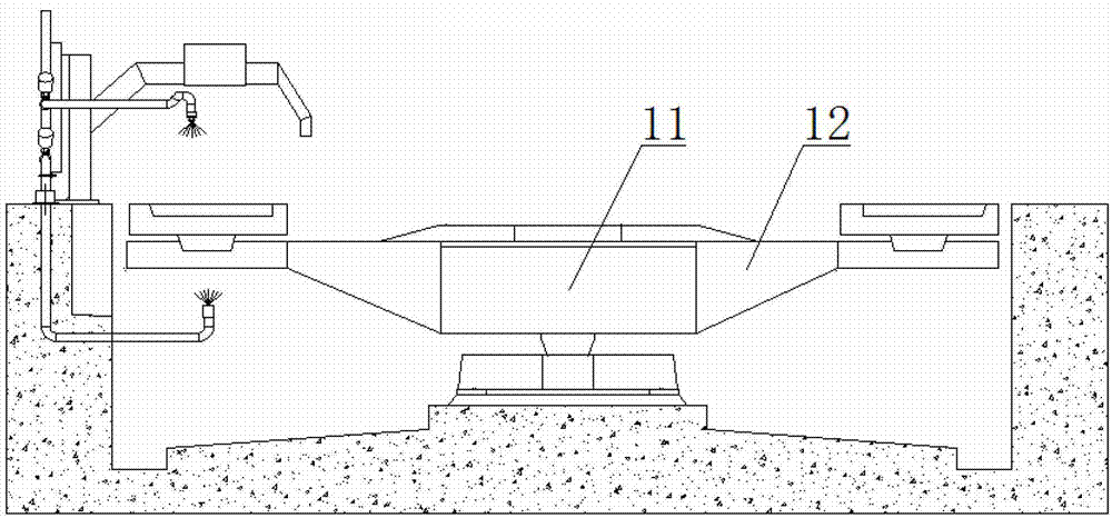 Centre drive dual-mould disc casting machine and casting method thereof