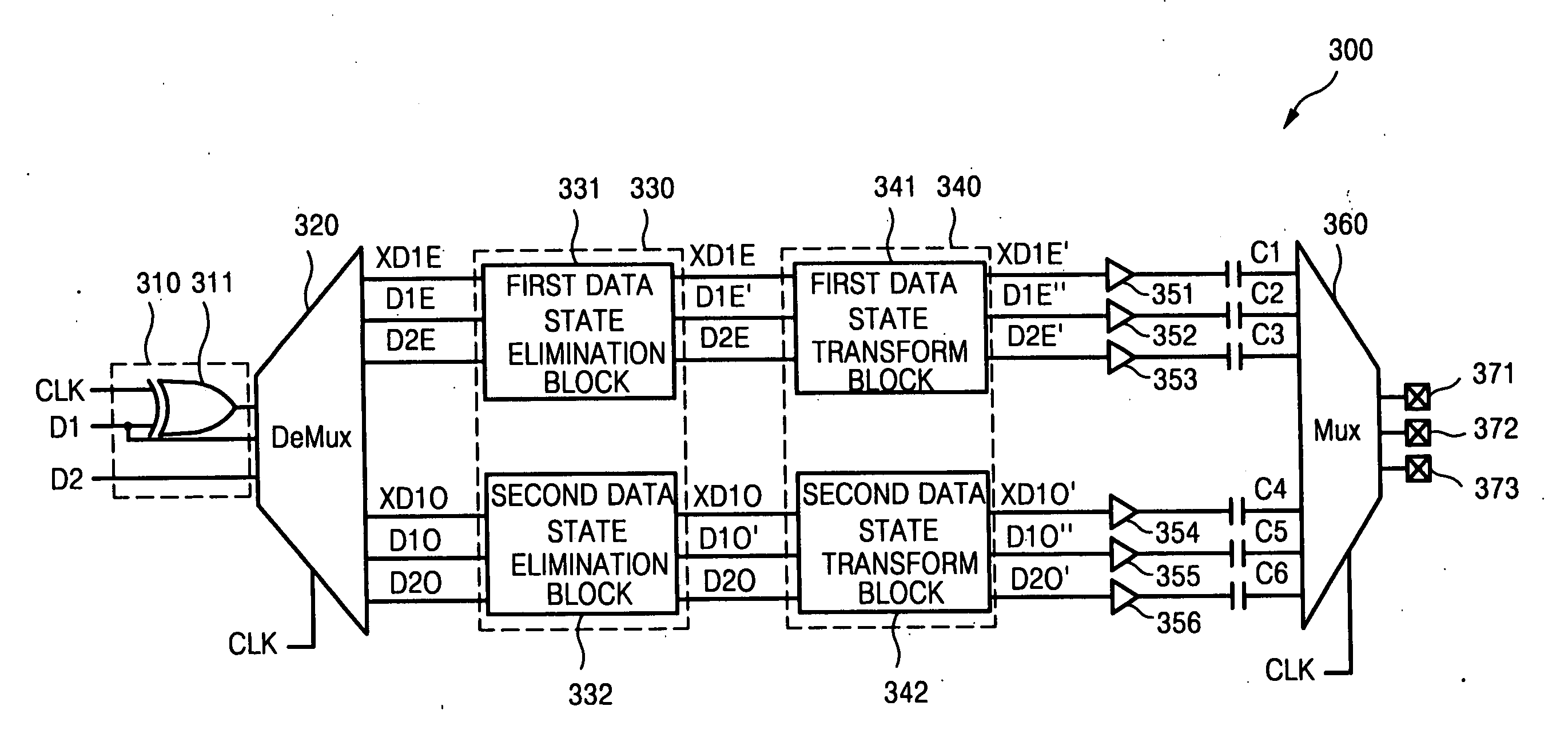 Data signal transmission devices and methods for ternary-line differential signaling