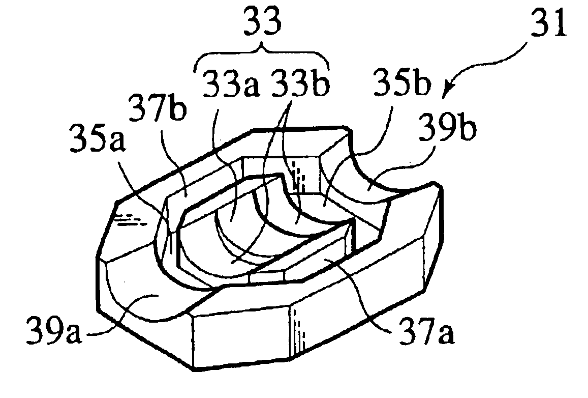 Recessed resin tips used in a connecting method