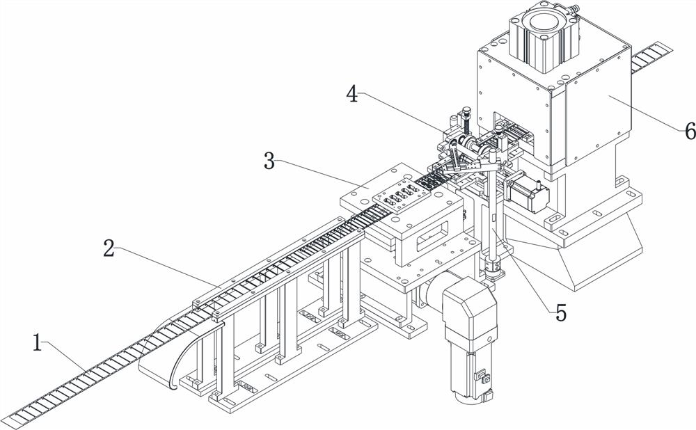 Automatic blanking machining mechanism for material strap