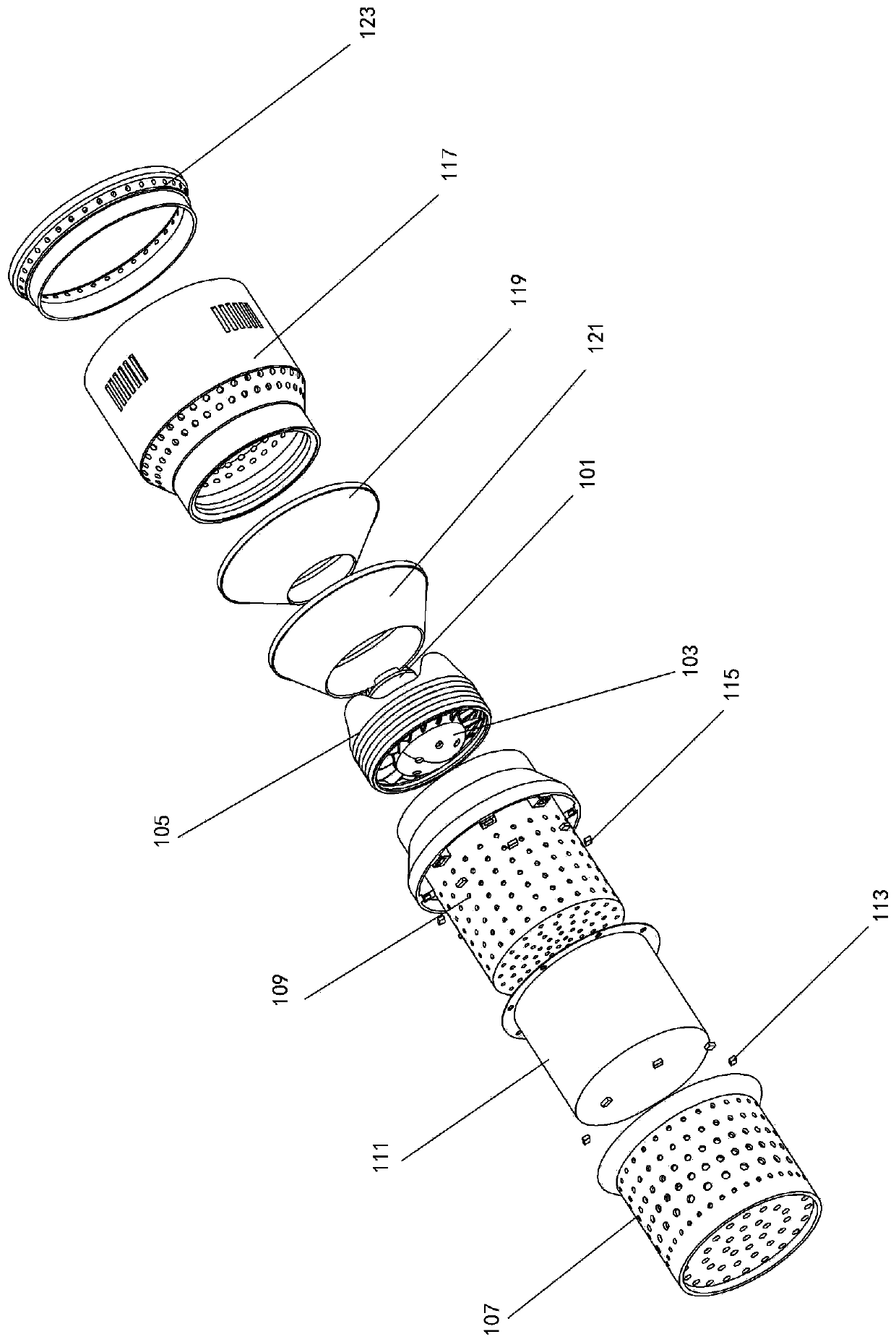 All-in-one machine for gas purification