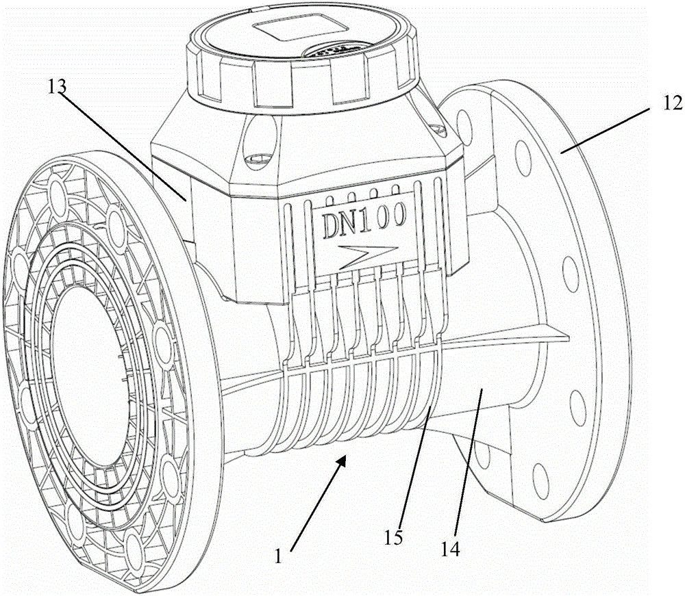 Injection molded magnetoelectric water meter shell