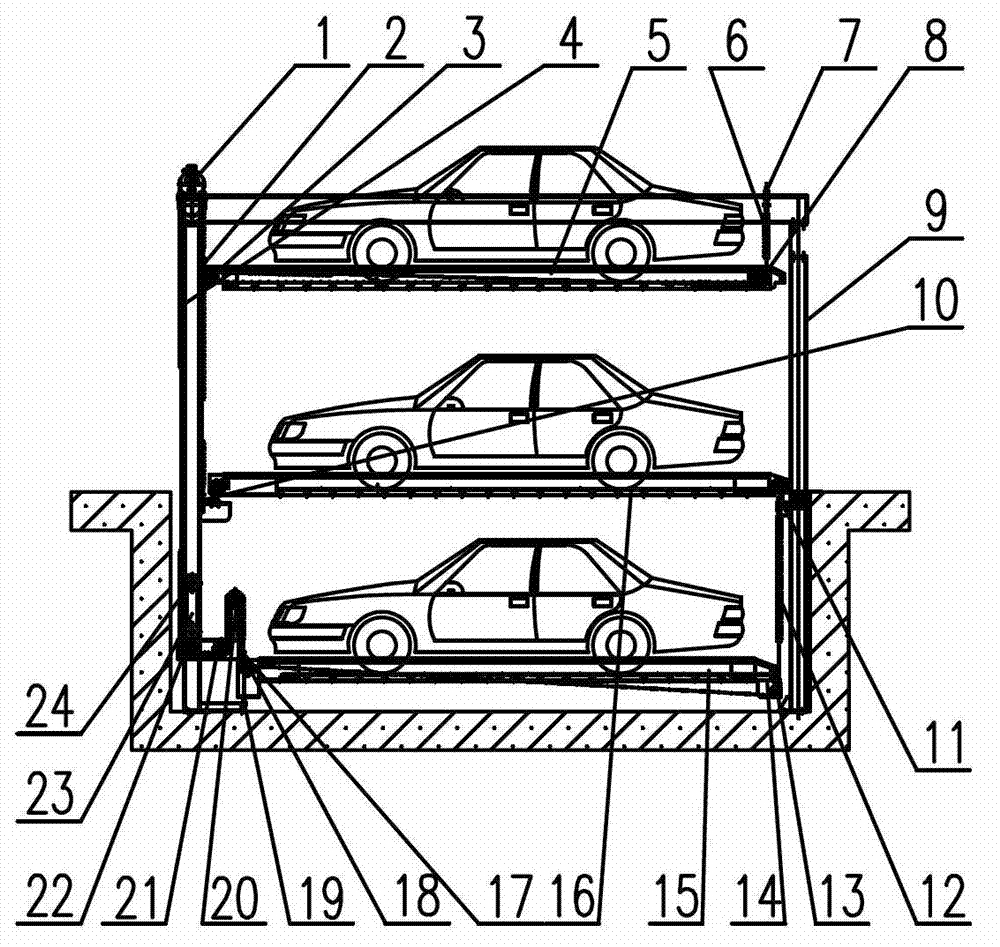 Novel lifting cross sliding type parking equipment