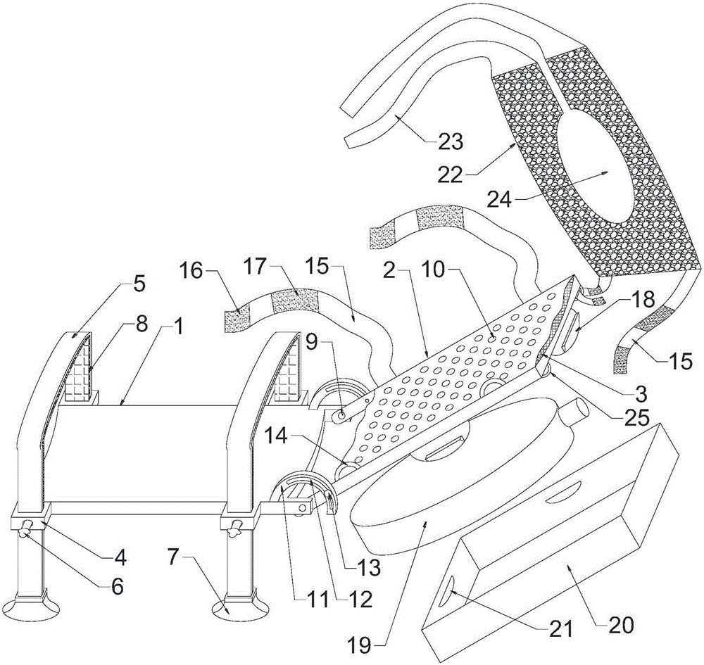 Intravenous transfusion fixing device for dorsa of feet of children