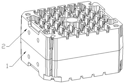 General sand core structure and usage method of supercharger on foundry production line