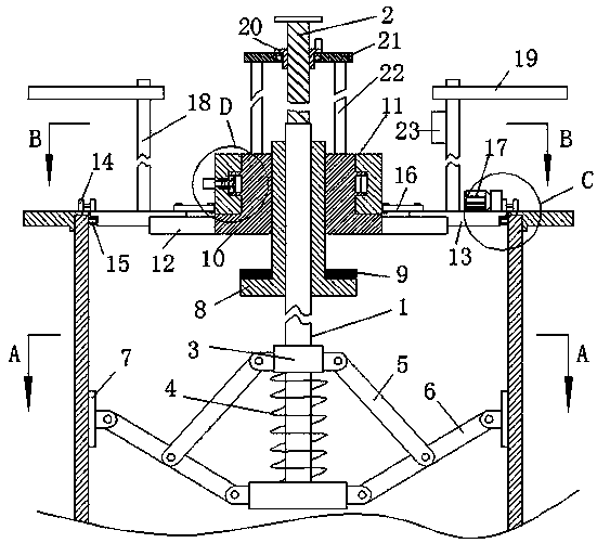 A flange welding tooling device