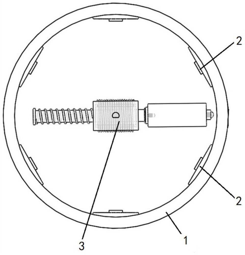 Implantable concrete member damage monitoring device and method based on circumferential knocking